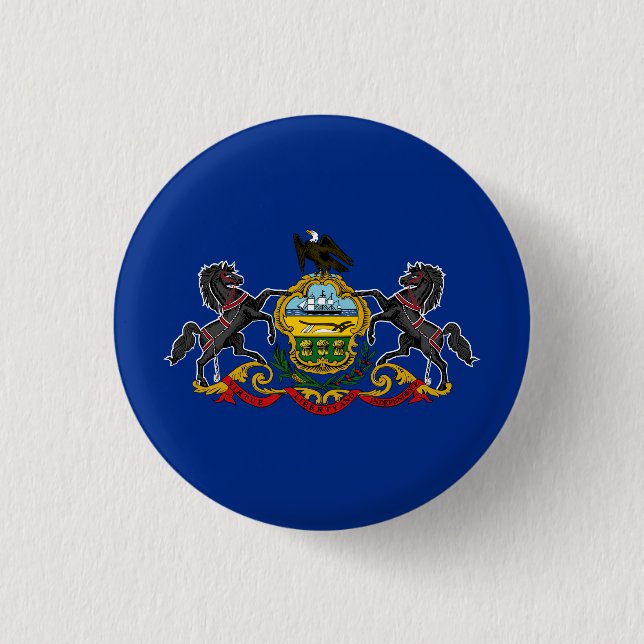 Pennsylvania State Flag 3 Cm Round Badge (Front)
