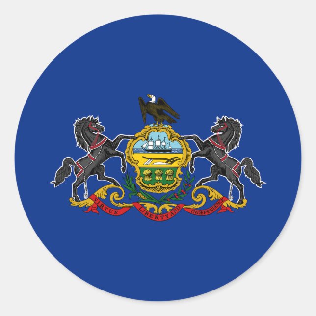 Pennsylvania State Flag Classic Round Sticker (Front)