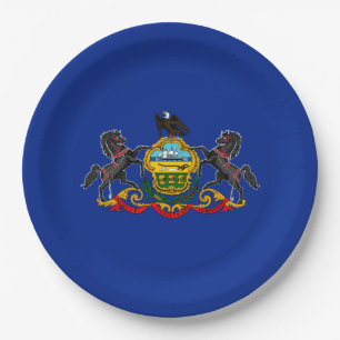 Pennsylvania State Flag Design Decor Paper Plate