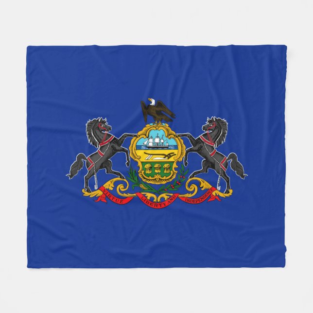 Pennsylvania State Flag Design Fleece Blanket (Front (Horizontal))