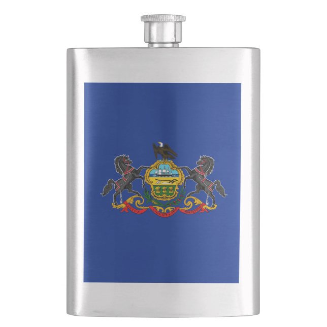 Pennsylvania State Flag Design Hip Flask (Front)
