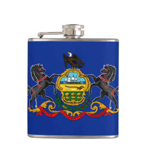 Pennsylvania State Flag Design Hip Flask
