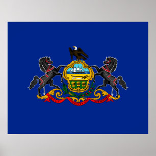 Pennsylvania State Flag Design Poster