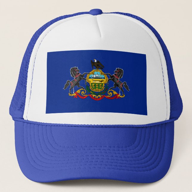 Pennsylvania State Flag Design Trucker Hat (Front)