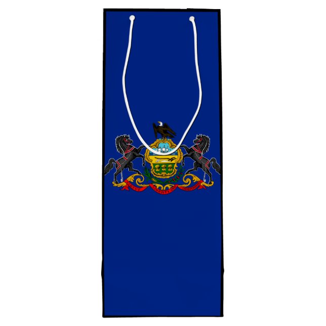 Pennsylvania State Flag Design Wine Gift Bag (Back)