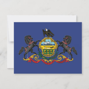 Pennsylvania State Flag Horses  Postcard