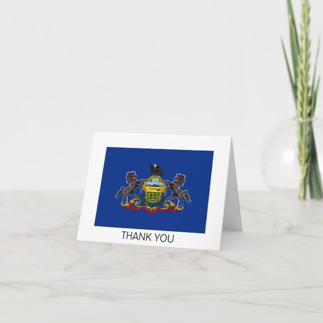 Pennsylvania State Flag Thank You Card (Front)