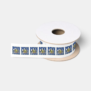 Pennsylvania state flag typography design satin ribbon