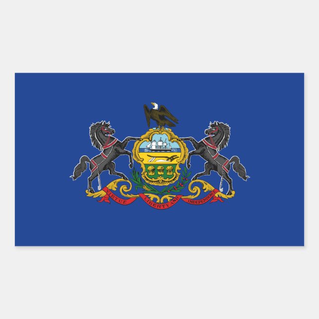 Pennsylvania State Flag, United States Rectangular Sticker (Front)