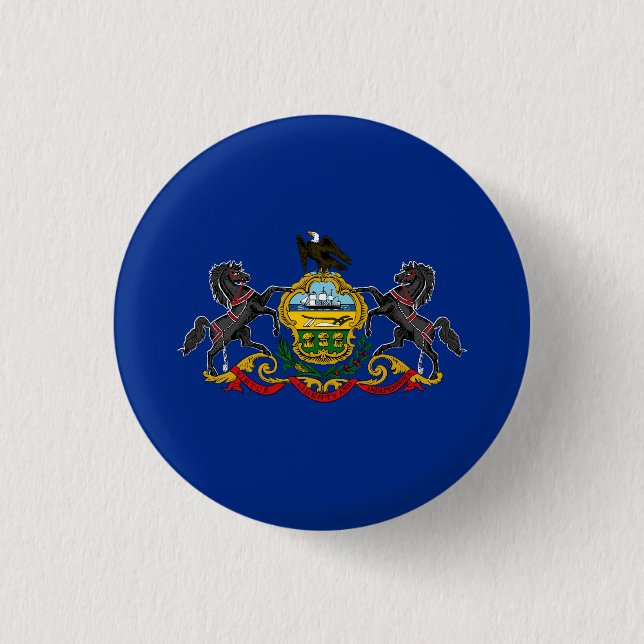 Pennsylvania State Flag USA 3 Cm Round Badge (Front)