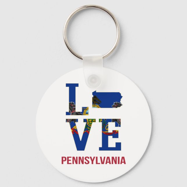 Pennsylvania State Love USA Key Ring (Front)