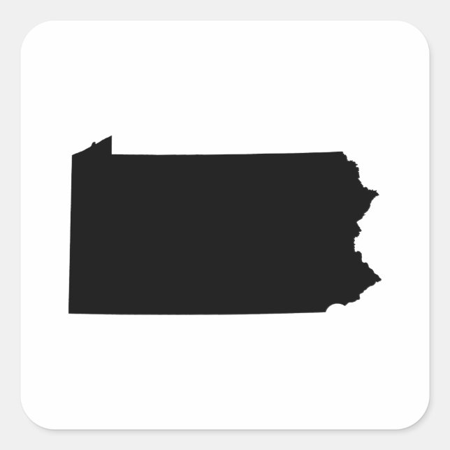 Pennsylvania State Outline Square Sticker (Front)