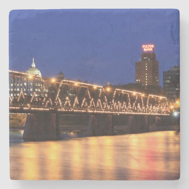 Pennsylvania State Walnut Street Bridge Stone Coaster (Front)
