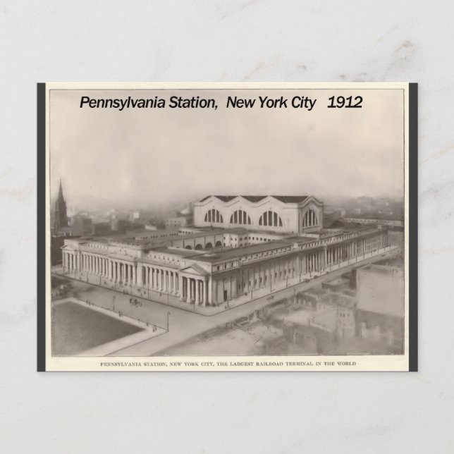 Pennsylvania Station New York 1912 Postcard (Front)