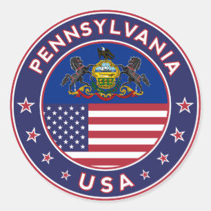Pennsylvania sticker,phone case, tote bag classic round sticker