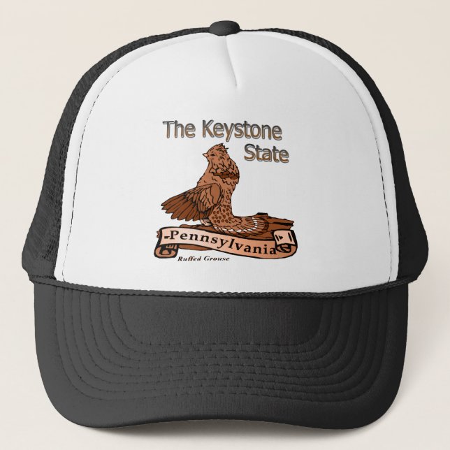 Pennsylvania The Keystone State Bird Trucker Hat (Front)