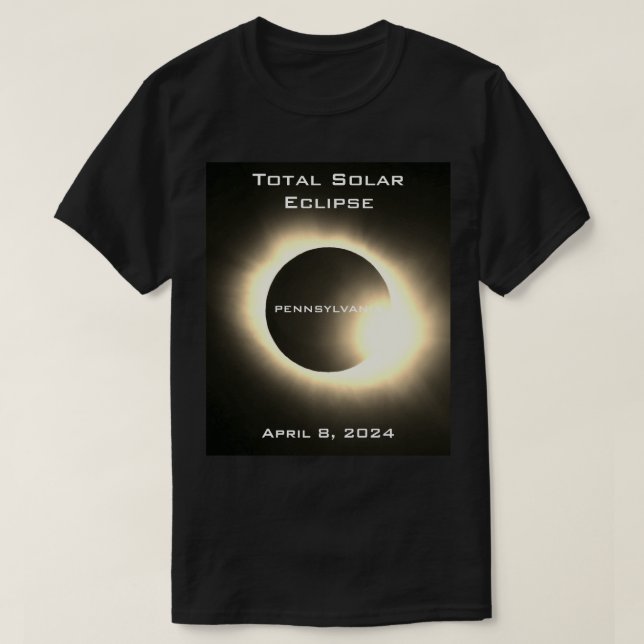 PENNSYLVANIA Total solar eclipse April 8, 2024 T-Shirt (Design Front)