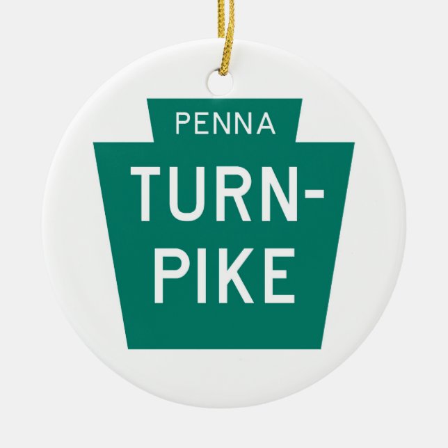 Pennsylvania Turnpike Ceramic Tree Decoration (Front)