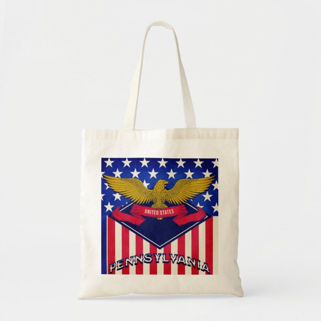 Pennsylvania USA Flag Tote Bag (Front)