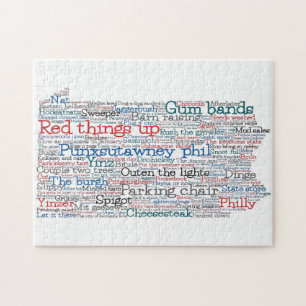 Pennsylvania USA Slang Word Art Map Jigsaw Puzzle