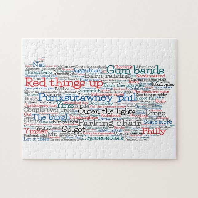 Pennsylvania USA Slang Word Art Map Jigsaw Puzzle (Horizontal)
