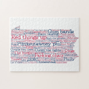 Pennsylvania USA Slang Word Art Map Jigsaw Puzzle