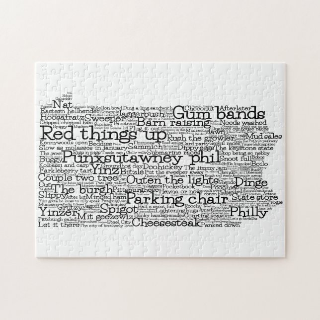 Pennsylvania USA Slang Word Art Map Jigsaw Puzzle (Horizontal)