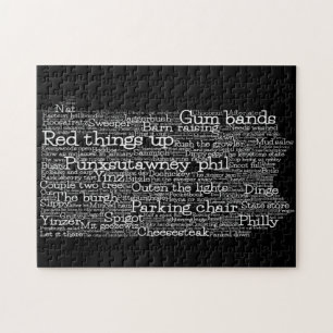 Pennsylvania USA Slang Word Art Map Jigsaw Puzzle