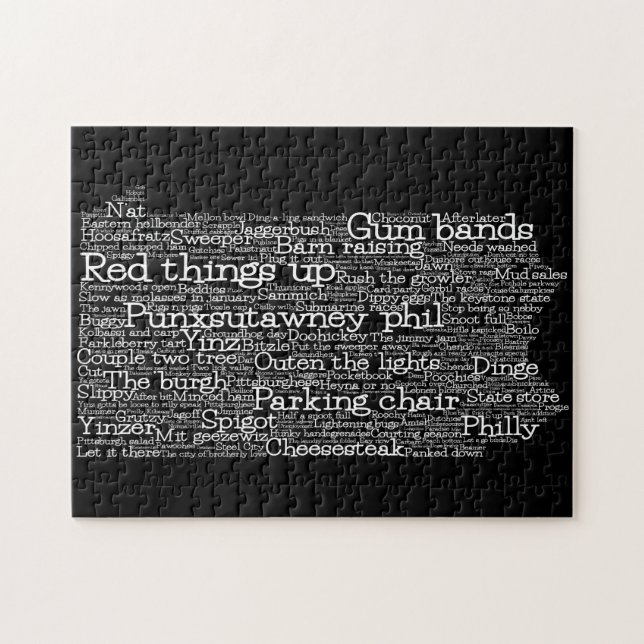 Pennsylvania USA Slang Word Art Map Jigsaw Puzzle (Horizontal)
