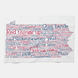 Pennsylvania USA Slang Word Art Map Kitchen Towel