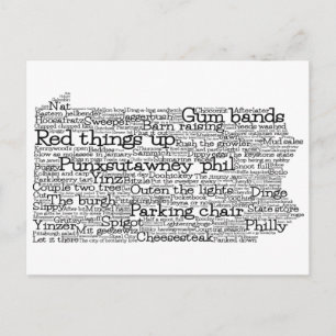 Pennsylvania USA Slang Word Art Map Postcard