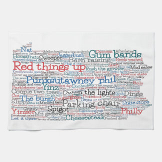 Pennsylvania USA Slang Word Art Map Tea Towel
