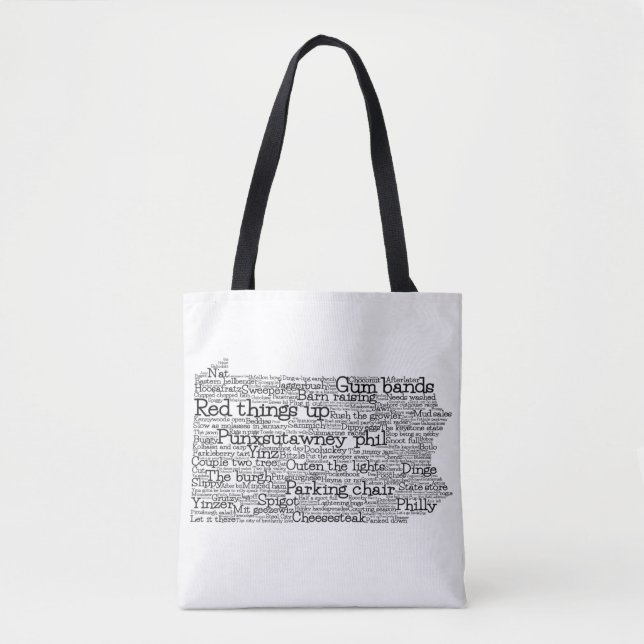 Pennsylvania USA Slang Word Art Map Tote Bag (Front)