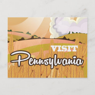 Pennsylvania vintage travel poster postcard