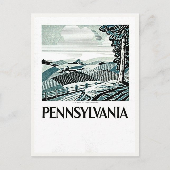 Pennsylvania - Vintage WPA Poster - Farm and Field Postcard (Front)