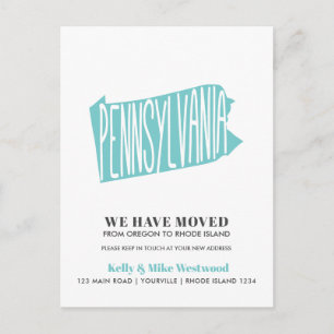 PENNSYLVANIA We've moved New address New Home   Postcard