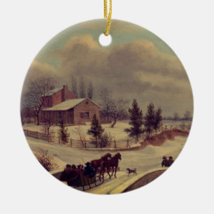 Pennsylvania Winter Scene by Birch: Ceramic Tree Decoration