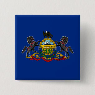 Pennsylvanian Flag 15 Cm Square Badge