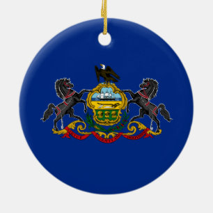 Pennsylvanian Flag Ceramic Tree Decoration