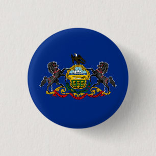 Pennsylvanian Flag, Flag of Pennsylvania 3 Cm Round Badge