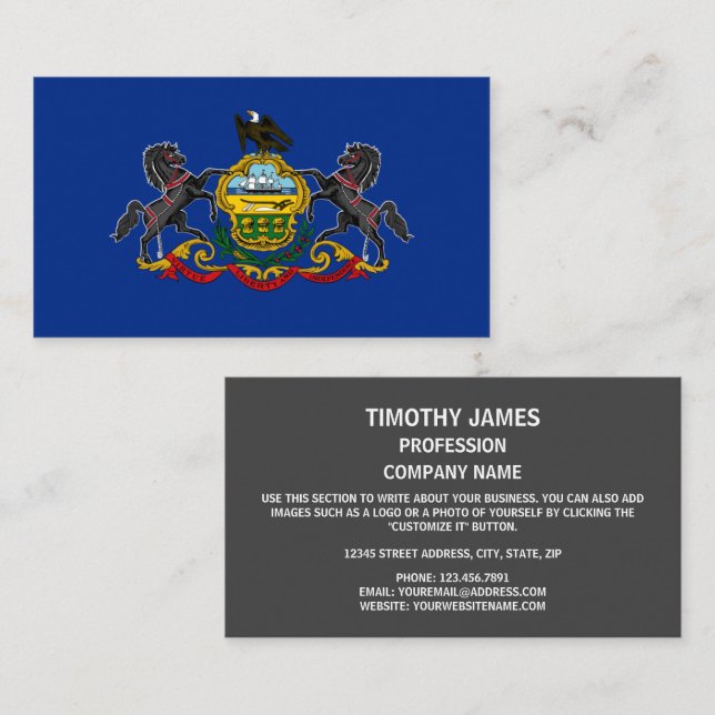 Pennsylvanian Flag, Flag of Pennsylvania Business Card (Front/Back)