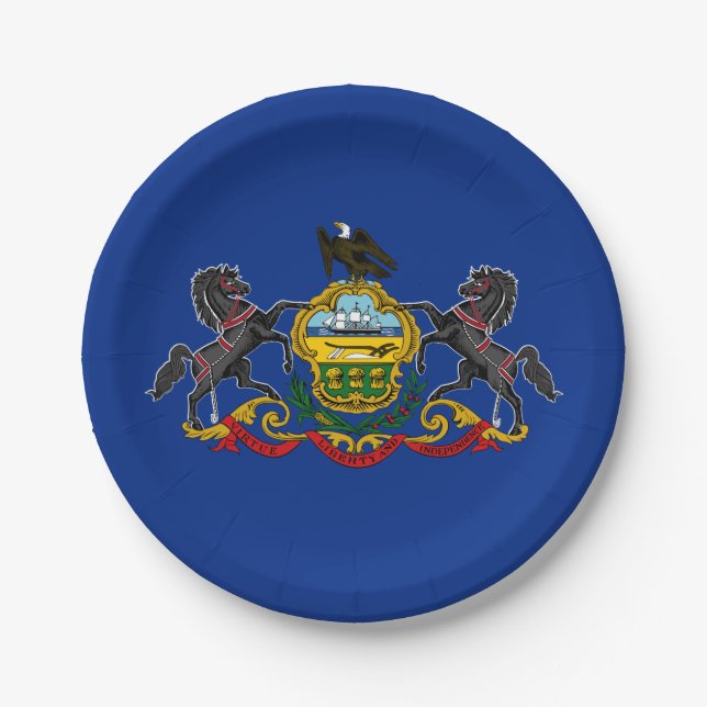 Pennsylvanian Flag Paper Plate (Front)