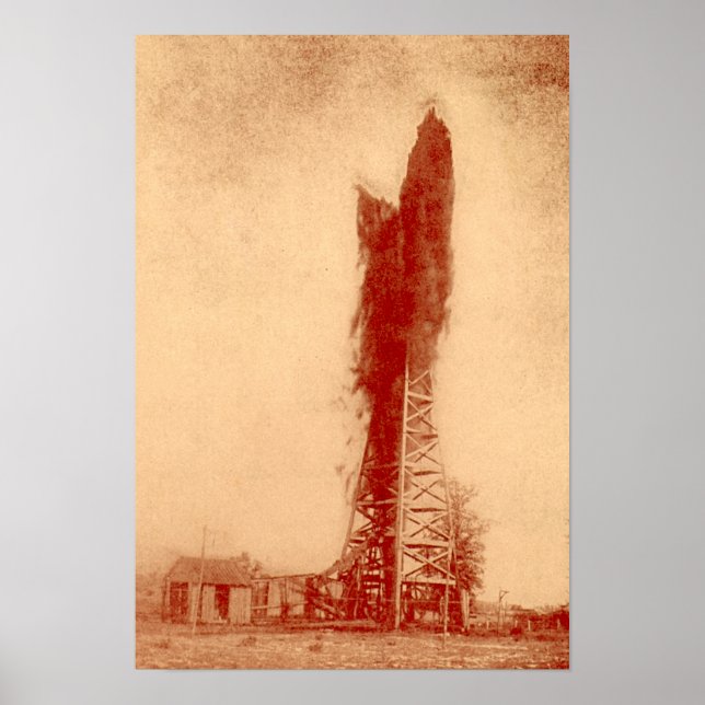 Pennville, Indiana Oilfield Well Gusher Poster (Front)