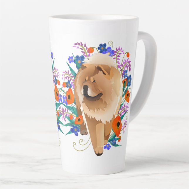 PENNY 4 UR THOUGHTS chow 2 sides-white - Latte Mug (Right Angle)