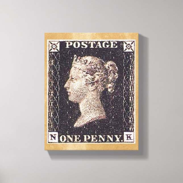 Penny Black Postage Stamp Canvas Print (Front)