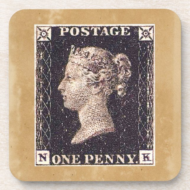 Penny Black Postage Stamp Coaster (Front)