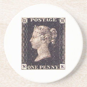 Penny Black Postage Stamp Coaster