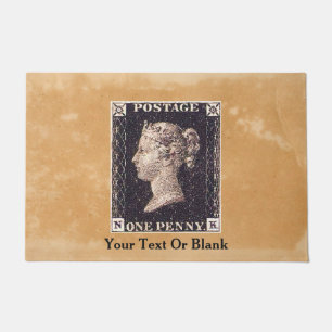 Penny Black Postage Stamp Doormat