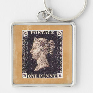 Penny Black Postage Stamp Key Ring