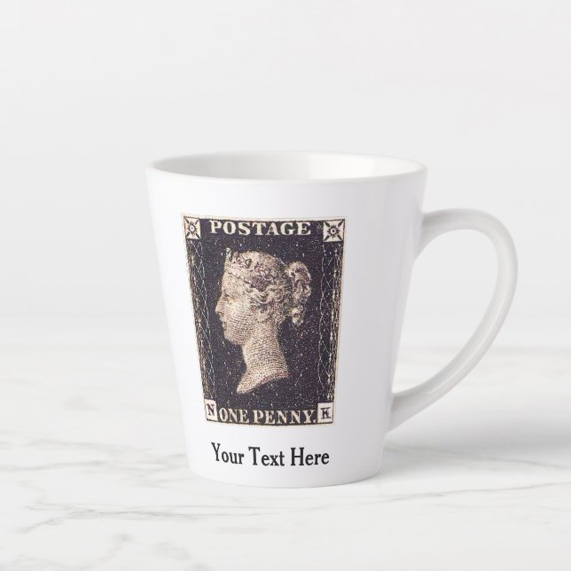 Penny Black Postage Stamp Latte Mug (Right)